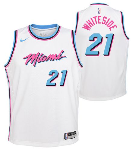 Men Miami Heat #21 Whiteside White City Edition Nike NBA Jerseys